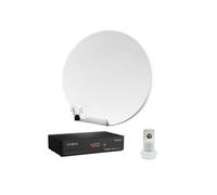 pack parabole satellite fibre composite blanche 60cm lnb single décodeur satelli