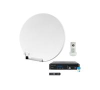 Pack Parabole Satellite Fibre Composite Blanche 60cm + LNB Single + SIRIUS 3 Récepteur TV Satellite HD + Carte