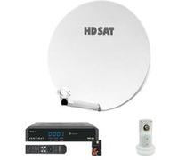 Pack HDSAT Parabole Satellite Fibre Composite Blanche 60cm + LNB Single + VEGA 3 Récepteur TV satell