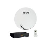 Pack Parabole Satellite Fibre Composite Blanche 75cm + LNB Single + Décodeur Satellite HD TNTSAT ASTRA + Carte
