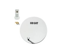 Pack Parabole satellite fibre composite Blanche 75cm + LNB Single HD 4K Blanc G