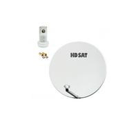 Pack HDSAT Parabole satellite fibre composite Blanche 75cm LNB Single HD 4K Blanc G