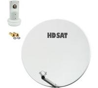 Pack Parabole satellite fibre composite Blanche 75cm + LNB Single HD 4K