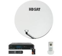 Pack Parabole Satellite Fibre Composite Blanche 75cm + LNB Single + VEGA 3 Récepteur TV satellite Full HD + Carte G