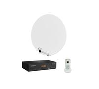 pack parabole satellite fibre composite blanche 85cm lnb single décodeur satelli