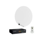 pack parabole satellite fibre composite blanche 85cm lnb single décodeur satelli