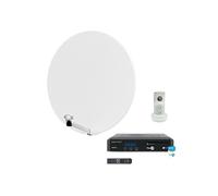 Pack Parabole satellite fibre composite Blanche 85cm + LNB Single + SIRIUS 3 Récepteur TV Satellite HD + Carte
