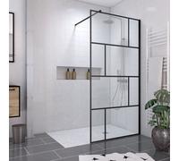 Pack Paroi de douche 100x195 cm + RECEVEUR A CARRELER 90x140 RECOUPABLE - BONDE VERTICALE