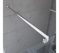 Pack Paroi de Douche 80x200cm - Bande Miroir - Barre de Fixation Extensible et Profil Chrome