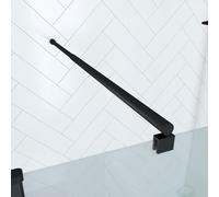 Pack Paroi de Douche 80x200cm Verre Transparent - Barre de Fixation Extensible et Profil Noir