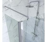Pack paroi de douche a l'italienne - 90x200cm + Barre de fixation recoupable+ Volet pivotant