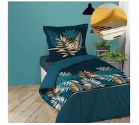 Pack parure de couette enfant 140x200 cm Alianor + drap housse 90x190 Jaune