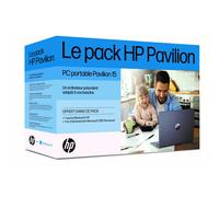 Pack PC Portable HP 15-eh1026nf 15,6'' Full HD AMD Ryzen 5-550U 16Go RAM 512Go SSD Souris + 1an Microsoft Office