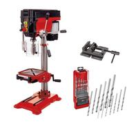Pack perceuse à colonne 750W + étau + coffret de forets à métaux EINHELL