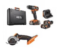 Pack perceuse à percussion Brushless 18V + Mini scie multi-matériaux Brushless 18V - FR18-AS-2SC-X02TB AEG Powertools