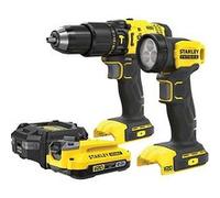 Pack perceuse visseuse à percussion Stanley Fatmax 18V + lampe torche 18V + batterie et chargeur 2Ah G