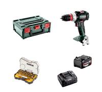 Pack perceuse-visseuse BS 18 LT BL Q + 1 batterie 18V 4 Ah + 1 chargeur rapide ASC 145 + 1 coffret de 30 embouts METABO