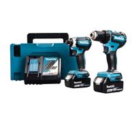 Pack perceuse visseuse et visseuse ? chocs DLX2289TJ 18V 2x5Ah Li-Ion avec coffret makpac3 Makita