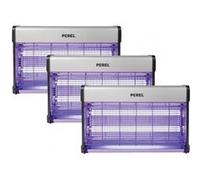 Pack PEREL 3x Destructeurs d'insectes Electrique 30W Anti-Moustique 230V 100m2