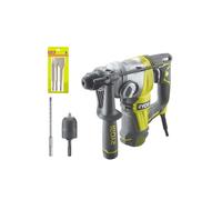 Pack Perforateur Burineur RYOBI SDSPLUS 800W - 4 modes - RSDS800-KC - Kit 3 burins SDS+ RIOBY 1 pointe - 1 plat - 1 bêche - RAKSPC03