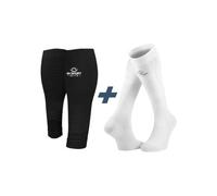 Pack performance elite bv sport manchons de compression chaussettes de recuperation noir blanc
