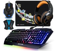 Pack périphériques gaming - NO NAME - Pro-K5 - Clavier semi-mécanique AZERTY - Souris 3500 DPI - Casque filaire 3.5 mm