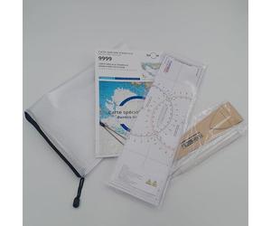 Pack permis Plaisance hauturier Complet - Règle Cras Bicolore + Compas Laiton + Carte SHOM 9999 + Pochette de Rangement Cartes Marines - Kit Officiel pour Candidat au Permis Mer Hauturier