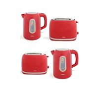 PACK Bouilloire électrique sans fil 1,7L + Grille-pain 2 fentes rouge 3 fonctions avec témoins LED