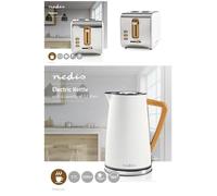 PACK Petit déjeuner Soft Touch Doux Bouilloire Blanche 1.7L 2200W Protection Ebullition + Grille Pain Blanc 900w