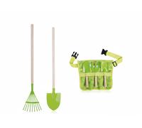 Pack Petit Jardinier - Ceinture avec 3 outils + pelle bois et métal + râteau de feuille- Esschert Design