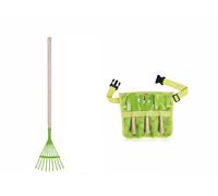 Pack Petit Jardinier - Ceinture avec 3 outils + râteau de feuille bois et métal - Esschert Design