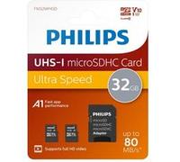 Philips Pack Duo Carte microSDHC 2 x 32 Go Class 10 UHS-I U1 avec adaptateur