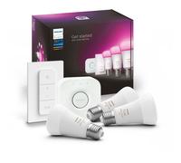 Pack Philips Hue White & Color Ambiance E27 X3 - Kit De Démarrage 3 Ampoules Connectées + Interrupteur Avec Variateur