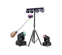 Pack Pied Lumière DJ BOOST-LIGHT70 Projecteur Par 2 Lyres DMX Beam Ibiza LMH250-RC - Enceinte Perche Téléscopique FREESOUND SELFIE