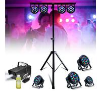 Pack Pied Lumière ML-SUPPORT-DJLIGHT réglable - 2 Lyres Astro Beam 2-en-1 - Soirée Fête