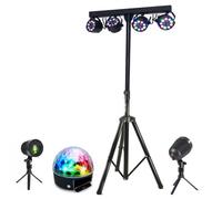 Pack Pied Lumière Portique DJ BOOST-LIGHT70 4 Projecteurs - 2 Jeux Lumières Extérieur Ibiza - Jeu Lumière PARTY-ASTRO6 Soirée