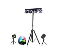 Pack Pied Lumière Portique DJ BOOST-LIGHT70 4 Projecteurs - 2 Jeux Lumières Extérieur Ibiza - Jeu Lumière PARTY-ASTRO6 Soirée