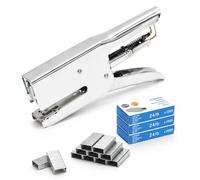 Pack pince agrafeuse 24/6 avec 3000 agrafes, grande capacité 30 feuilles, réservoir 150 agrafes, tout métal, compatible 26/6, modes normal et épinglage