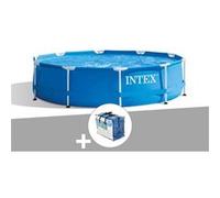 Kit piscine tubulaire Intex Metal Frame ronde 3,05 x 0,76 m + Bâche à bulles