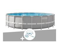 Pack piscine tubulaire Intex Prism Frame ronde 6,10 x 1,32 m + Kit d'entretien G