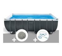 Pack piscine tubulaire Intex Ultra XTR Frame rectangulaire 5,49 x 2,74 x 1,32 m + 10 kg de zéolite + Kit d'entretien G