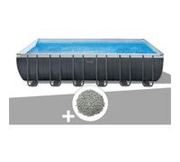 Kit piscine tubulaire Intex Ultra XTR Frame rectangulaire 7,32 x 3,66 x 1,32 m + 20 kg de zéolite