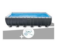Intex - Kit piscine tubulaire Ultra xtr Frame rectangulaire 7,32 x 3,66 x 1,32 m + Kit d'entretien - Gris