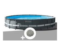 Kit piscine tubulaire Intex Ultra XTR Frame ronde 6,10 x 1,22 m + 20 kg de zéolite