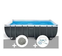 Pack piscine tubulaire Ultra XTR Frame rectangulaire 5,49 x 2,74 x 1,32 m + 10 kg de zéolite + Kit d'entretien