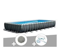 Kit piscine tubulaire Intex Ultra XTR Frame rectangulaire 9,75 x 4,88 x 1,32 m + 20 kg de zéolite + Kit d'entretien