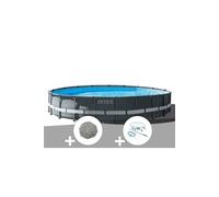 Kit piscine tubulaire Intex Ultra XTR Frame ronde 6,10 x 1,22 m + 20 kg de zéolite + Kit d'entretien