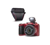 KODAK Pack Pixpro AZ255 + Etui transport - Appareil Photo Bridge Numérique Astro Zoom 16 MP, Zoom Optique 25X, Stabilisateur, Video Full HD 1080p, Grand angle 24 mm, Ecran LCD 3 '', Pile AA - Rouge