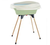 THERMOBABY - Pack Plan À Langer Et Baignoire VASCO - 2 En 1 - Table À Langer - Baignoire Bébé Sur Pieds Pliables - De La Naissance À L'âge De 12 Mois (Max. 11 kg) - Fabriqué En France - Vert Céladon