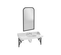 Pack plan vasque suspendu 3 trous Cléo 1889 + miroir + mélangeur poignée chromé + siphon chromé
